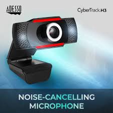 Adesso CyberTrack H3 - 720p HD USB 2.0 Webcam - 12 Megapixel High Resolution - 30 FPS Desktop & Laptop Camera with Built-in Microphone