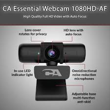CA Essential Webcam 1080p Full HD - 5MP High-Resolution Sensor - Pro Video Conferencing Camera with Dual Microphones & Privacy Shutter