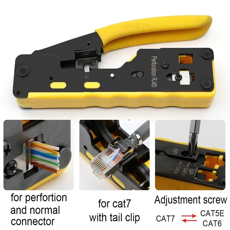 HT-718 CAT7 RJ45 Crimping Tool with Cutter – Professional Network Cable Crimper in Pakistan