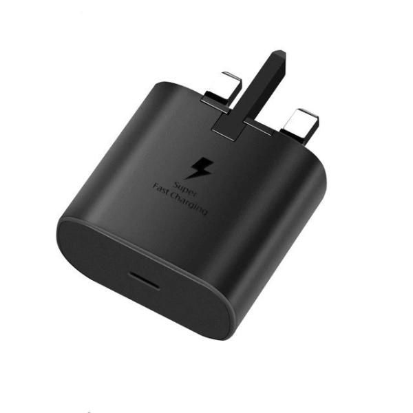 Samsung 25W USB-C Super Fast Charger - UK Pin (3-Pin) - Original Power Delivery (PD) Adapter for Galaxy S24, S23, S21, A55, A35 & Note Series