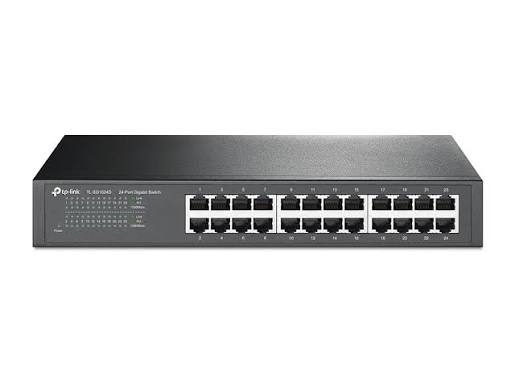 TP-Link TL-SG1024D 24-Port Gigabit Desktop/Rackmount Switch - 10/100/1000Mbps Plug & Play Steel Case