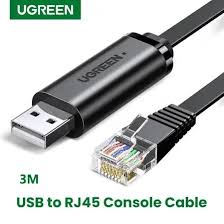 UGREEN 60813 USB to RJ45 Console Cable (3m) - Built-In FTDI Chip for Cisco, Huawei, TP-Link Routers & Switches