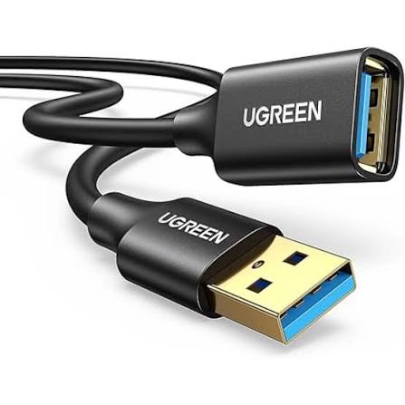 UGREEN 10373 USB 3.0 Male to Female Extension Cable (2m) - 5Gbps High-Speed Data Transfer & Port Saver